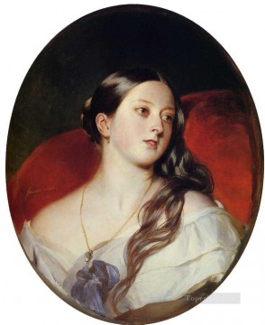 Franz Xaver Winterhalter Painting - Queen Victoria royalty portrait Franz Xaver Winterhalter